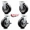 Service Caster 6 Inch Rubber on Aluminum Swivel Caster Set with Roller Bearings 2 Brakes SCC-20S620-RAR-2-TLB-2 - alternate 5